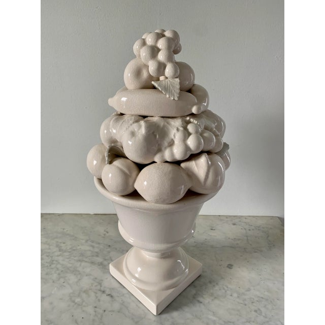 Mid-Century White Glazed Ceramic Fruit Topiary For Sale - Image 13 of 14