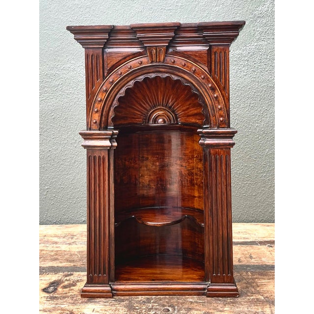 Early 20th Century Vintage Carved Wood Architectural Niche For Sale - Image 5 of 12
