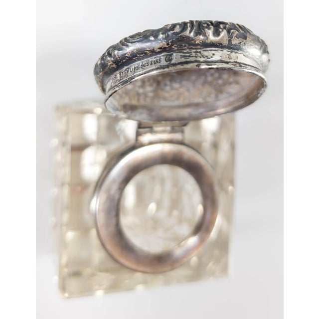 Early 20th Century Sterling Silver and Crystal Glass Inkwell by Unger Brothers For Sale - Image 11 of 12