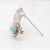 Vintage Georg Jensen Sterling Silver Tulip Brooch No.100b With Amazonite Cabochon For Sale - Image 9 of 12