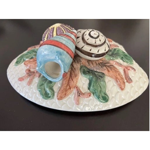 Vintage 1996 Fitz and Floyd Omnibus Fish Market Oceana Covered Bowl Bring a splash of coastal charm to your table with...