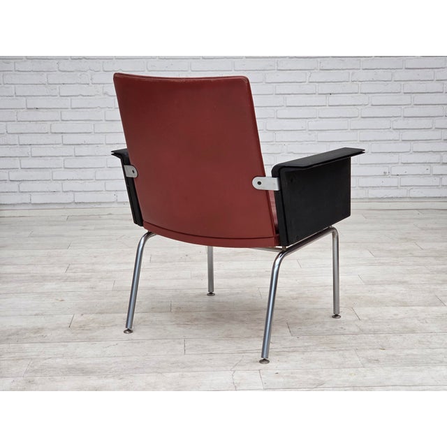 1970s Danish in Leather and Chrome Steel Armchair by Arne Vodder for Sibast, 1970s For Sale - Image 5 of 18