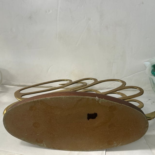 Brass 1980s Swan Shaped Brass Magazine Rack For Sale - Image 8 of 8