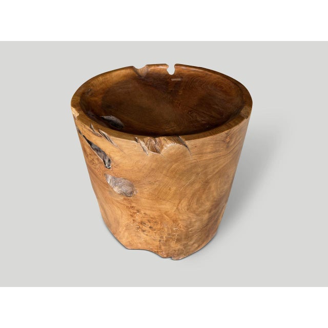 Andrianna Shamaris Large Sculptural Teak Wood Tray Style Side Table For Sale In New York - Image 6 of 6