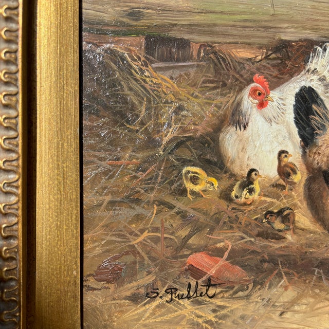 Framed Oil-on-Board Farmyard Scene in the Dusseldorf School Style, Circa Mid-Century For Sale - Image 10 of 16