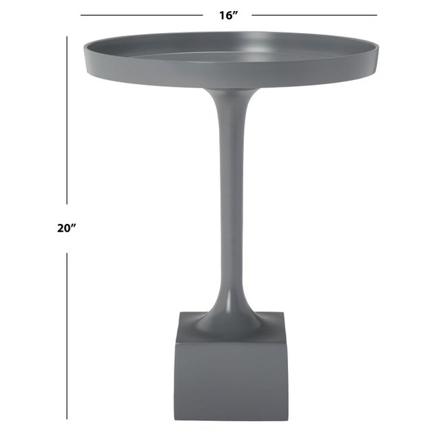 Modern Corvus Round Side Table in Dark Grey For Sale - Image 3 of 7