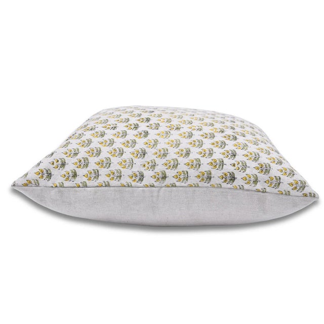 Fabdivine Block Print Decorative Throw Pillow Cover 18x18 Inch Handcrafted Accent Pillow- Alia For Sale - Image 6 of 7