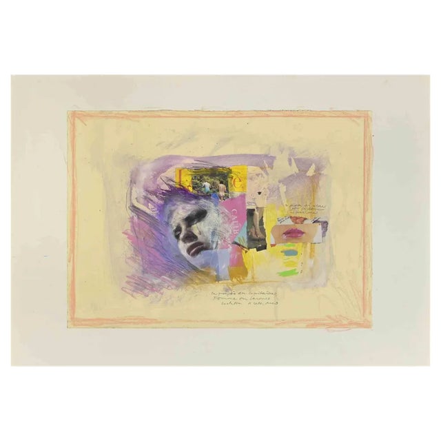 Sergio Barletta, Femme en Larmes, Mixed Media Painting, 1993 For Sale