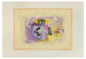 Sergio Barletta, Femme en Larmes, Mixed Media Painting, 1993