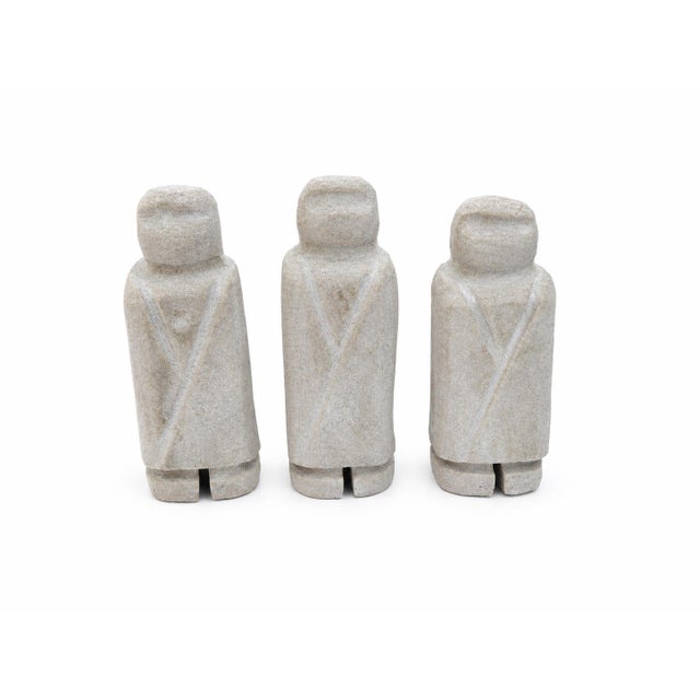 Vintage Hand-Carved Inuit-Style Soapstone Nativity Scene Set For Sale - Image 9 of 16