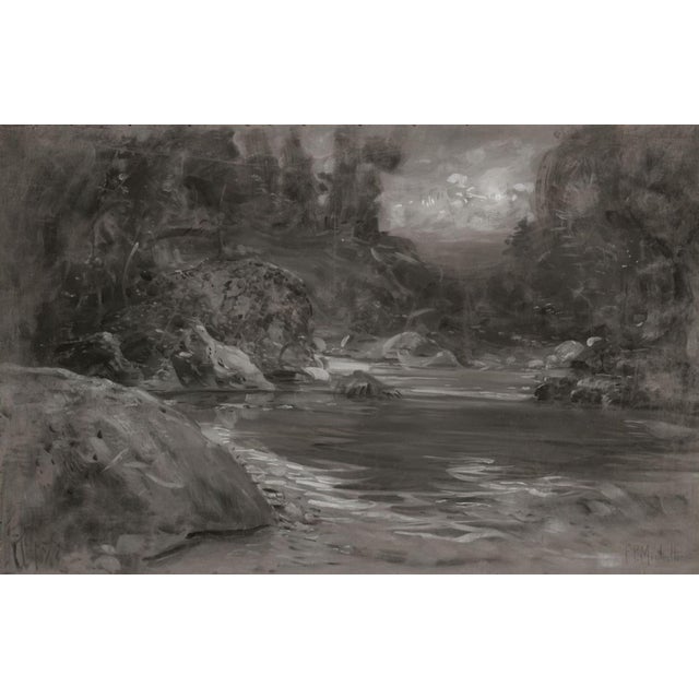 Francesco Paolo Michetti, Italian Landscape, 1800s, Pencil Drawing For Sale - Image 5 of 6