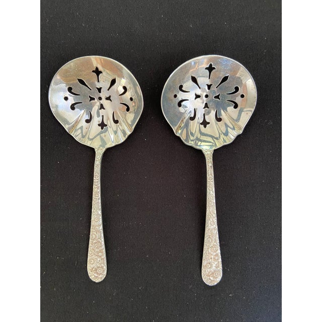 Silver 1950s S. Kirk & Son Sterling Silver Repousse Flatware Service for 8 For Sale - Image 8 of 12