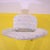 Light Patterned Fabric Armchair with Wooden Legs and Tips For Sale - Image 10 of 11