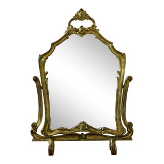 Italian Giltwood Dresser Top Dressing or Shaving Mirror For Sale