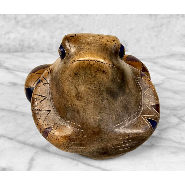 Mid 20th Century Vintage Southwestern Mexican Pottery Frog Sculpture For Sale - Image 5 of 9