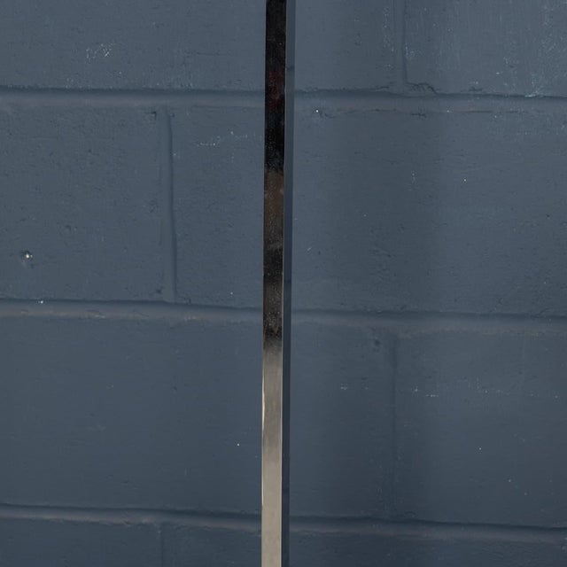 Silver Vintage Italian Chrome Arc Floor Lamp with Opaline Shade, 1970s For Sale - Image 8 of 13