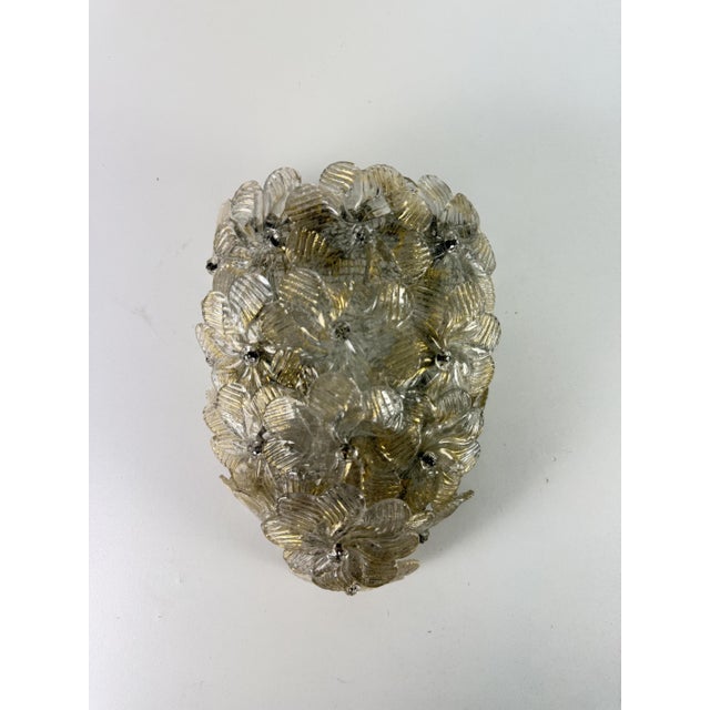 Mid-Century Modern Murano Glass Wall Lamp in the style of Barovier & Toso, 1950s For Sale - Image 3 of 12