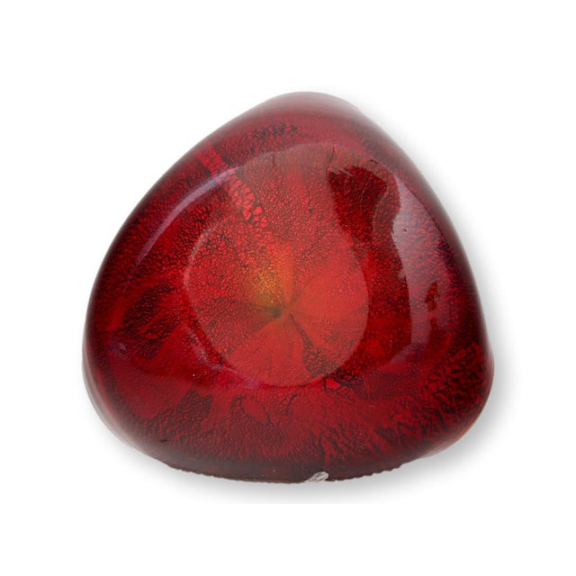 Mid-Century Modern Ruby Red Italian Murano Glass Bowl For Sale - Image 3 of 5