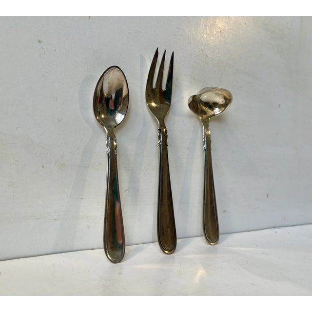 Silver Elite Coffee Forks & Spoons in Silver by Carl Cohr, 1920s, Set of 25 For Sale - Image 8 of 12