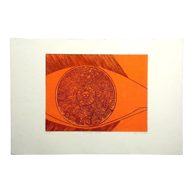 Jane Lee "Kenneth's World" Vintage Etching Hand Signed and Numbered Unframed For Sale