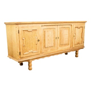 Mid Century Danish Modern Cabinet Credenza 3 Drawer Henning Kjernulf White Oak, Attributed For Sale