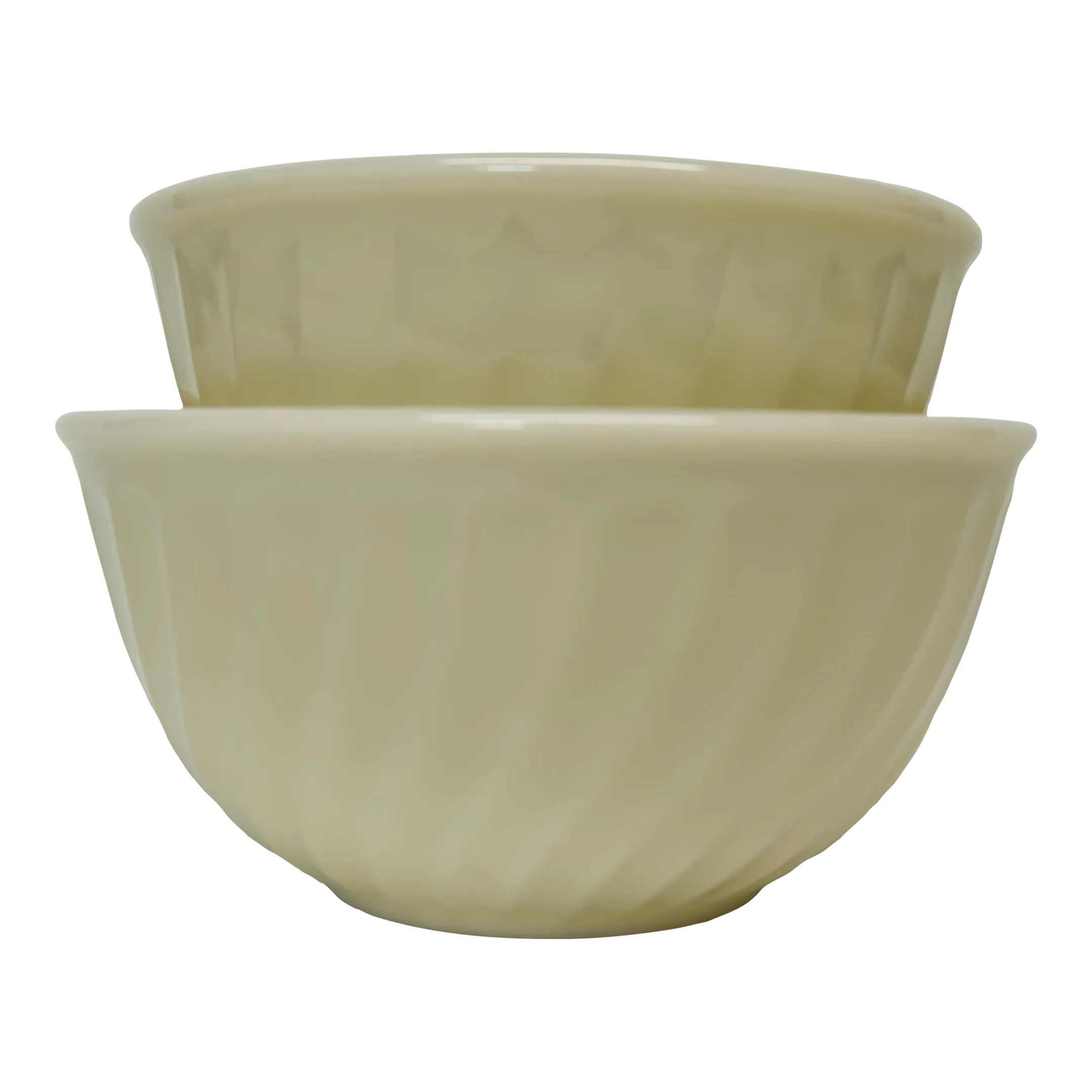 Fire King Anchor Hocking Ivory Swirl Mixing Bowls a Pair | Chairish