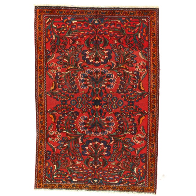 1900 - 1909 Early 20th Century Antique Persian Lilian Rug - 4′4″ × 6′5″ For Sale - Image 5 of 5
