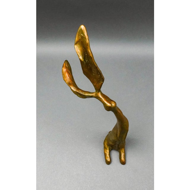 Late 20th Century Jim Budish Signed Chauncy Rabbit Bronze Sculpture 14" For Sale - Image 5 of 8