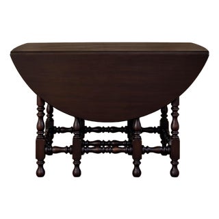 English Kittinger Buffalo Gateleg Drop-Leaf Table With Original Black Enamel 1866 Badge and Brass Hinges, For Sale