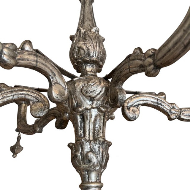 18th Century Italian 6 Arm Silverleaf Chandelier For Sale - Image 4 of 5