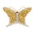 Metal 18k Yg and Wg Fancy Yellow & White Diamond Butterfly Brooch For Sale - Image 7 of 12