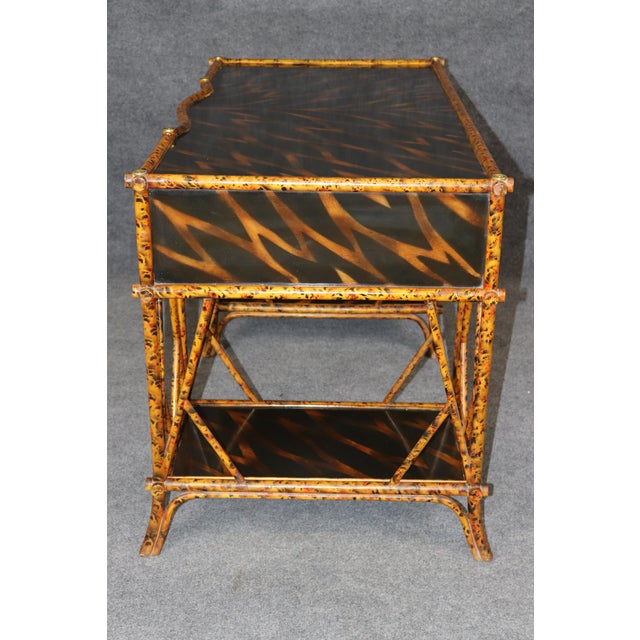 Ornamental & Decorative Materials Maitland Smith Faux Bamboo and Brass Mounted Desk For Sale - Image 7 of 14