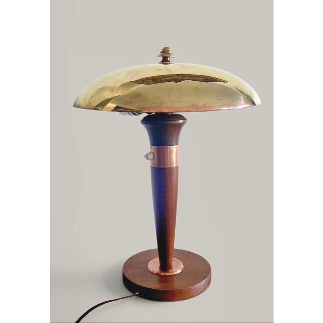 Art Deco Articulated Lamp in Mahogany and Brass, 1930 For Sale - Image 12 of 18