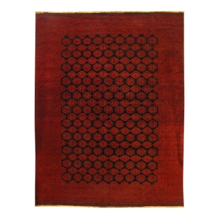Pasargad DC Afghan Bashir Red Hand Knotted Rug For Sale
