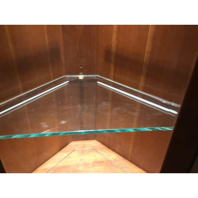 Late 20th Century Stickley Cherry Narrow Corner Curio China Display Cabinet For Sale - Image 11 of 12