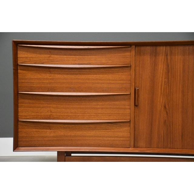 Wood 1950s Refinished 75” Danish Modern Teak Sideboard Credenza Dresser by Falster For Sale - Image 7 of 11