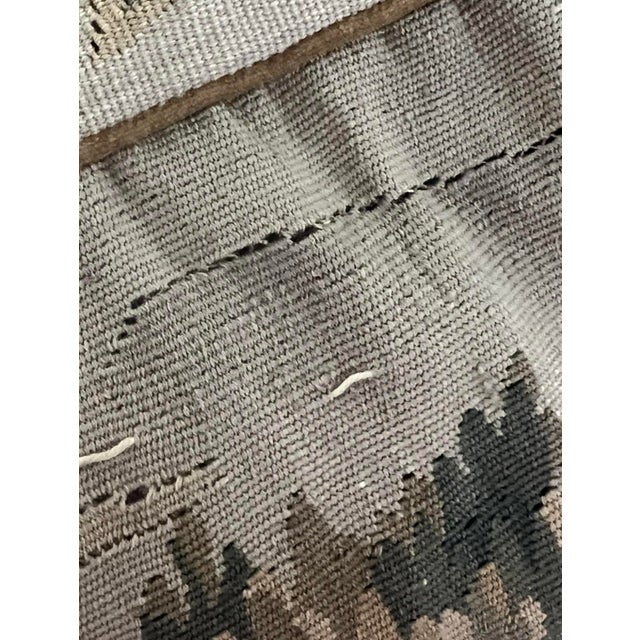 Green Antique French Aubusson Tapestry Pillow Cushion Large 21" Cherub Lyre Book For Sale - Image 8 of 12