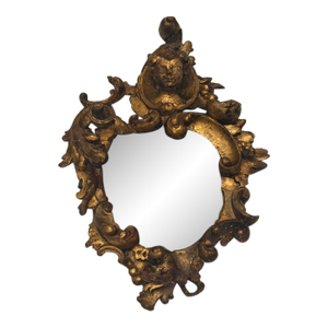 19th Century Carved Venetian Baroque Gilded Mirror With Mercury Glass