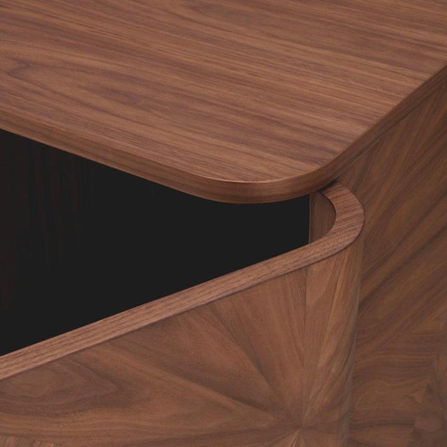 Brown Dresser in Light Walnut Veneer with Decorative Inlay For Sale - Image 8 of 10