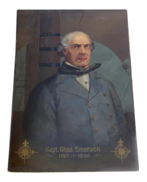 Mid 19th Century Portrait of Captain Chas. Emerson Oil Painting