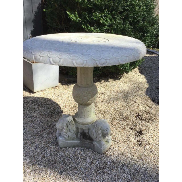 1960s Carved Marble Lion/Griffin Table For Sale - Image 12 of 13