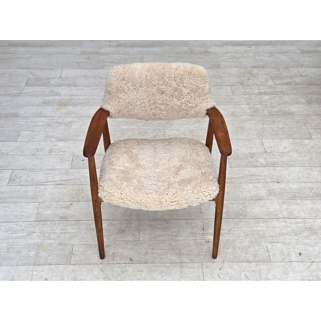 Mid-Century Modern Danish Sheepskin Model 43 Armchair from Erik Kirkegaard, 1960s For Sale - Image 3 of 12