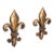 Pair of French Bronze and Wrought Iron Fleur De Lys Chenets, Circa 1920s For Sale