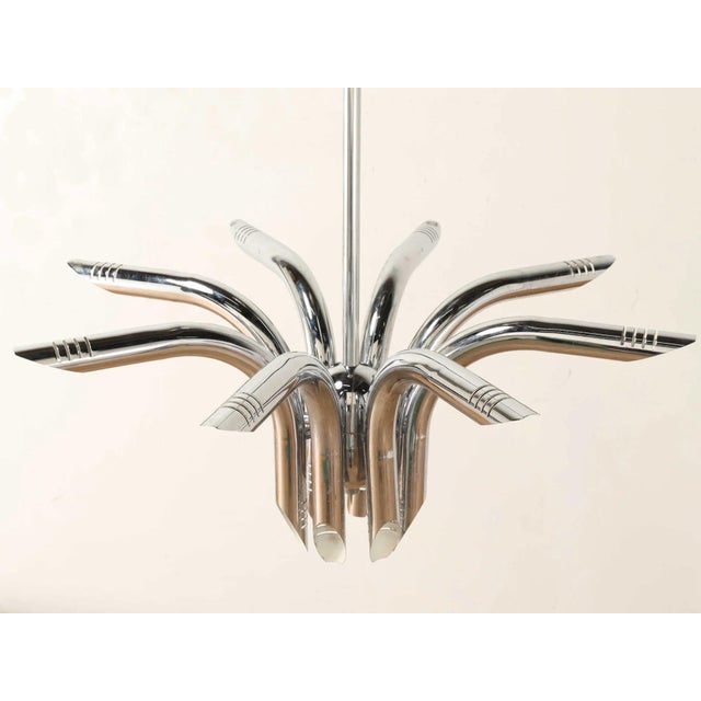 1980s 1980s Italian Chrome “Pipe” Chandelier by Goffredo Reggiani For Sale - Image 5 of 12
