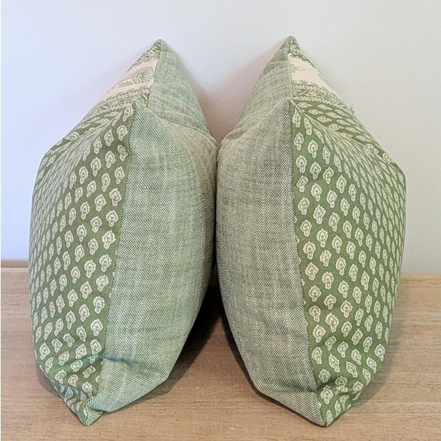Schumacher Schumacher Hyacinth Leaf Green Outdoor Lumbars - Pair For Sale - Image 4 of 7