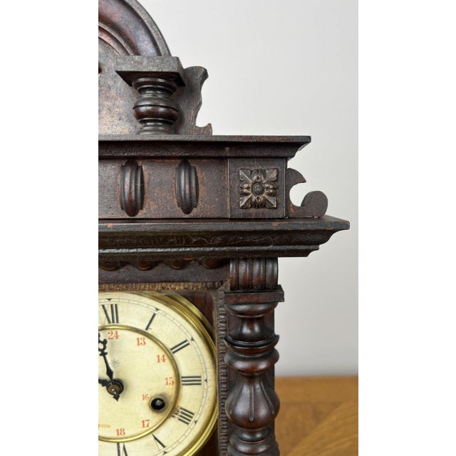 Vintage Junghans Wooden Mantel Clock For Sale - Image 9 of 18