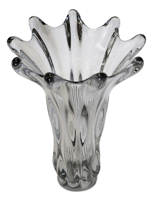 Vintage Handmade Crystal Vase, 1970s