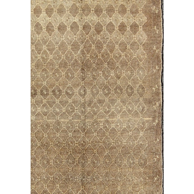 Vintage Turkish Mid-Century Gallery Rug in Taupe and Warm Brown For Sale In Atlanta - Image 6 of 8