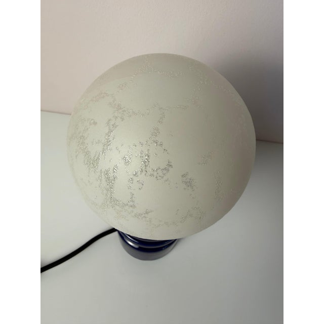 Blue Ceramic and Glass Table Lamp by Cari Zalloni for Dümler & Breiden, 1970s For Sale - Image 9 of 11