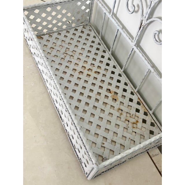 Late 20th Century Wrought Iron Wall-Mounted Garden Planter Basket For Sale - Image 6 of 7